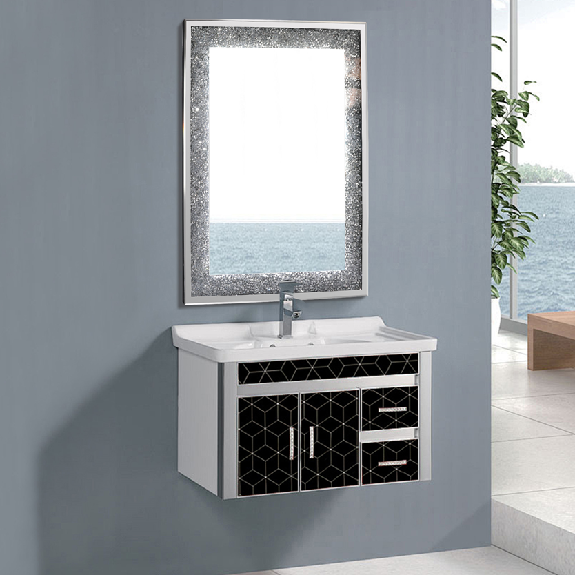 Modern LED 3 Color Modes Mirror with Lights Rectangular Silver Decorative Mirrors for Wall